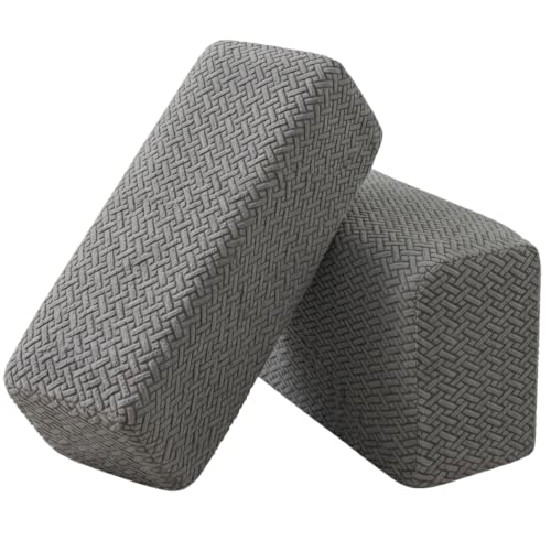 Fundas para brazos de sofá grises protectores elásticos de jacquard para silla de salón 2