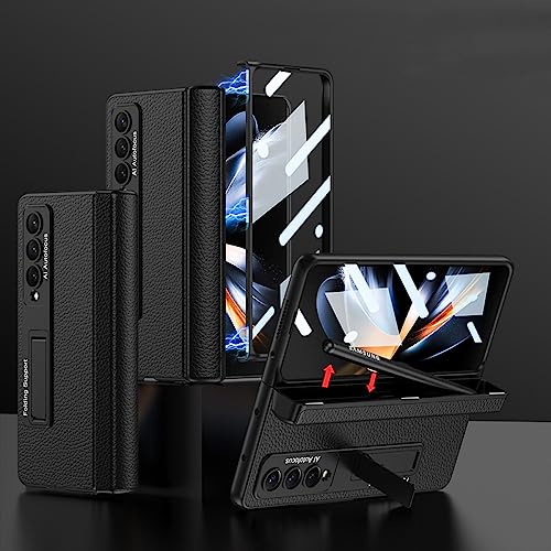 Coque Samsung Z Fold 3 rigide avec support et verre trempé anti-choc noir