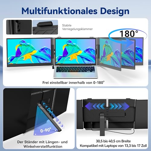 14-Zoll Laptop Monitor Erweiterung, Ein-Kabel-Anschluss, Ultra-dünn – Ansicht 4