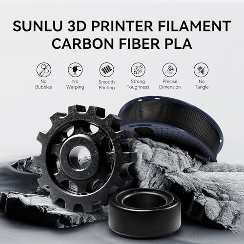 Image of SUNLU Carbon Fiber Filament, PETG-CF 3D Printer Filament 1.75mm, Excellent Mechanical Properties, High Impact Strength, Heat-Resistant, Fit Most FDM Printers, PETG CF 1KG Spool. (Matte Black)