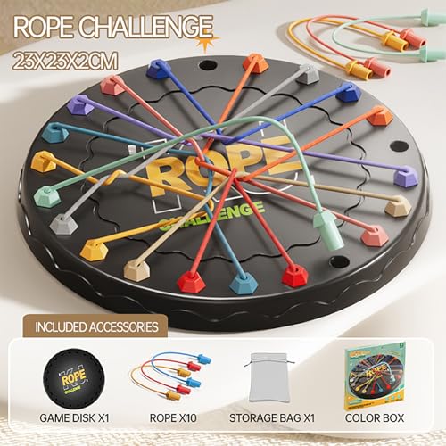 rope untangling puzzle game educational strategy board game for kids amp adults family travel party games with multi-level challenges gifts for all agesmanual on box