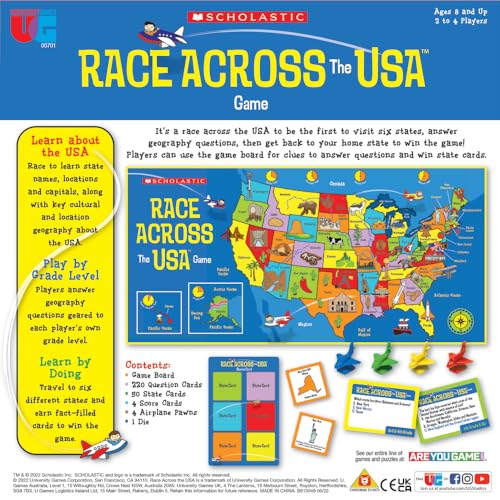University Games 00701 Scholastic Race Across The Usa Board Game thumb #1