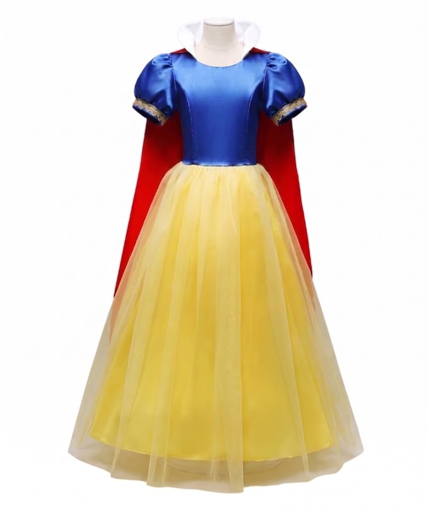 Lito Angels Vestito Costume Principessa Biancaneve per Bambina, Vestirsi Festa di Fantasia - 1