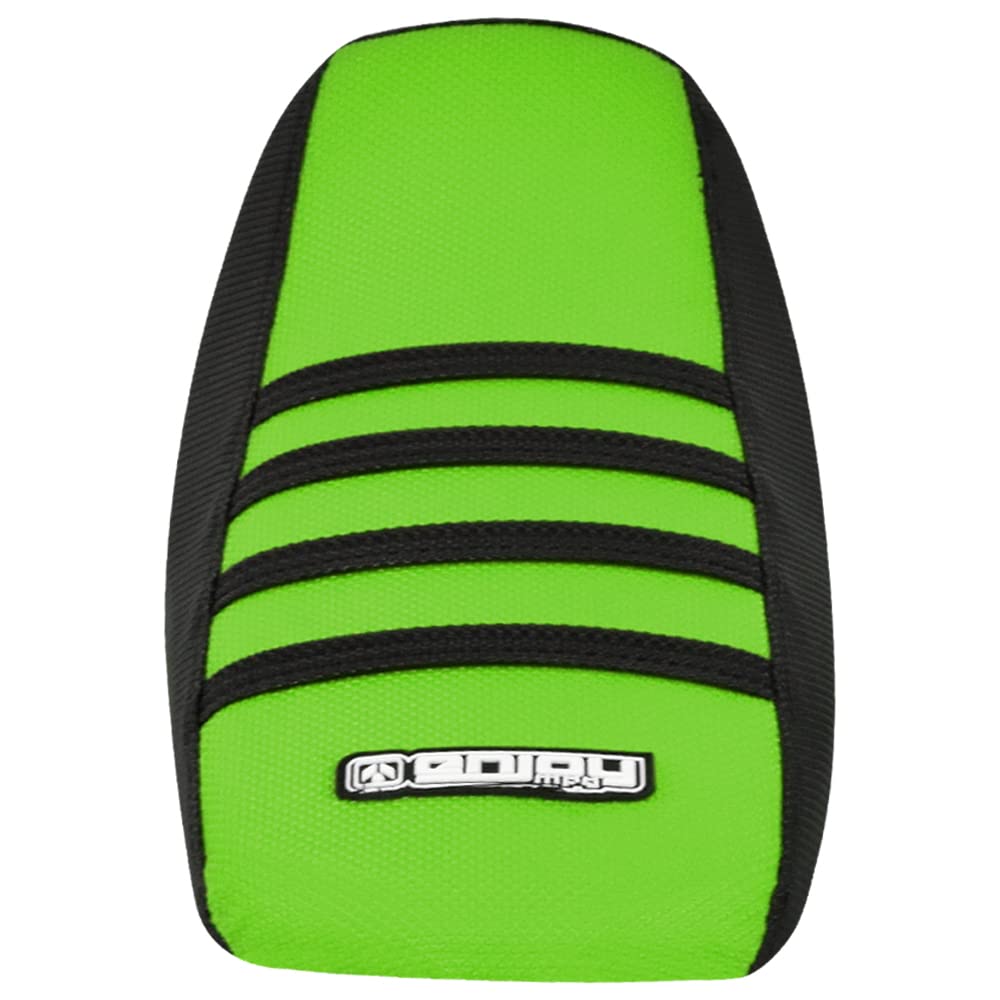 Enjoy Mfg Ribbed Seat Cover - Compatible Fit for Sur Ron Sur-Ron Light Bee MX & X E-Bike #349 (Black - Green - Black Ribs)