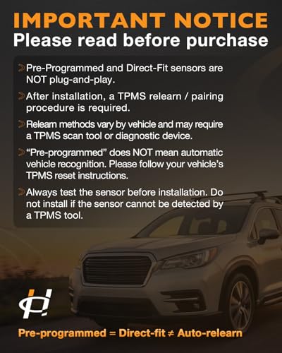 Capteurs TPMS préprogrammés pour corriger les alertes de pression pneus sur Subaru Outback - 3