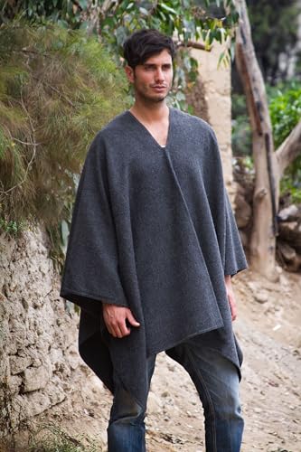 NOVICA Men's Alpaca Blend Poncho Inca Explorer in2