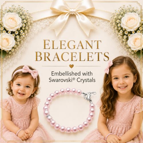 Image of Baby Crystals keepsake jewelry | Pink Pearl Bracelet | Birthday Girl Gift