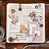 2 Packs Vintage Scrapbook Paper and Sticker Set Sewing Themed Diecut Paperboard Retro Journal Sticker Crafting Collection with Cord Bowknot Button for Junk Journal Handicraft Decoupage (Miller) #4