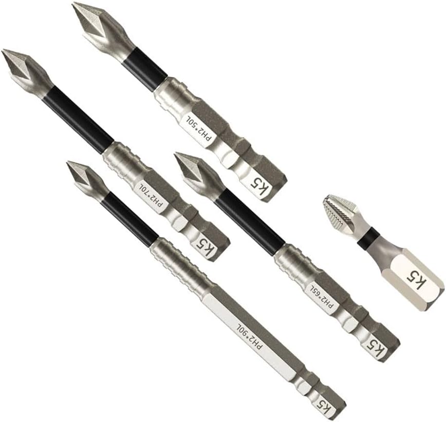 Screwdriver Bit K5 Non Slip Cross Industrial Screwdriver Bit Black Ph2 K5, for TORX Bit Set
