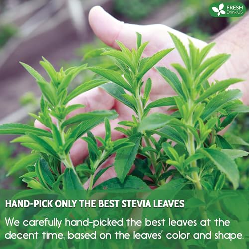 Image of FreshDrinkUS, Premium 4.5oz Stevia Leaf Powder, Unprocessed Ground Stevia Leaves, 100% Natural & Pure, Stevia Leaf Sugar Substitutes, Natural Zero-Calorie Sweetener, No Additives, No Gluten, Vegan.