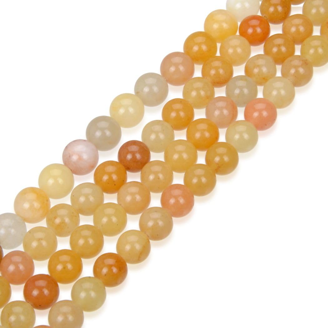 45pcs Adabele Natural Multi-Color Yellow Jade Healing Gemstone 8mm (0.31 inch) Round Loose Beads Gem Stone Spacer for Craft Jewelry Making GF21-8