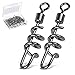 AMYSPORTS Fishing swivels Corkscrew snap swivels Fishing Tackle swivels Saltwater Freshwater Leader Lure jigs line Connector 50pcs 31lbs