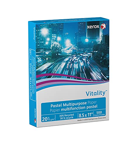 Xerox 3R11050 Vitality Pastel Multipurpose Paper, 8 1/2 X 11, Blue, 500 Sheets/Rm #TOP1