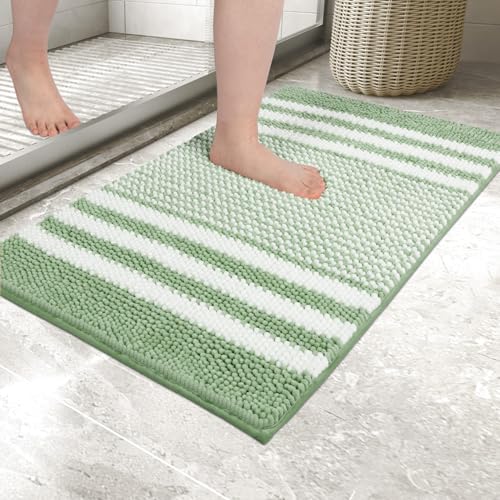 Tapis de bain extra doux Biscpro 40x60 cm vert lavable pour douche - 2