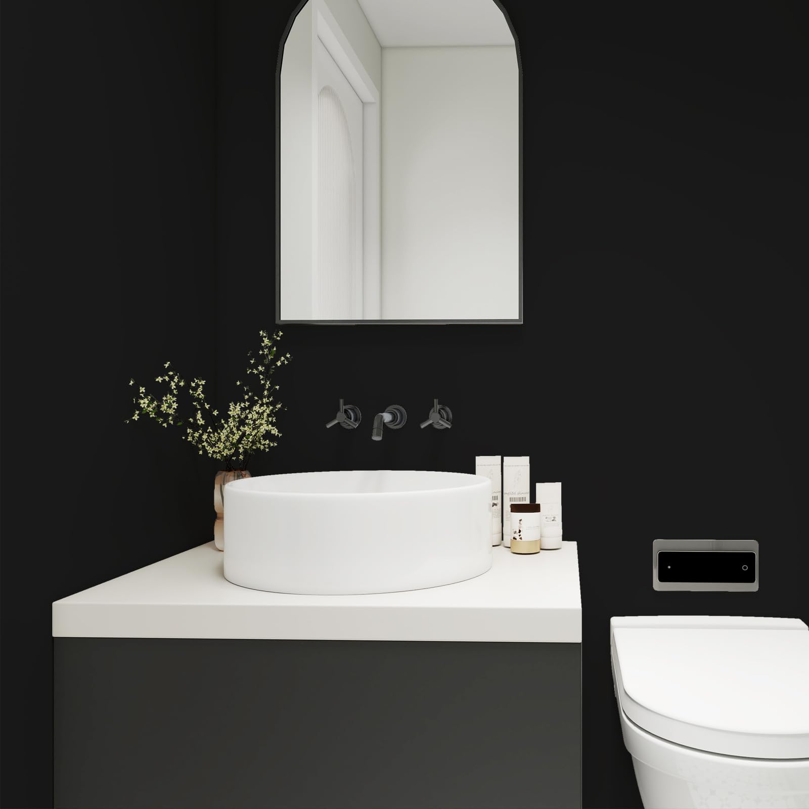 wishFIRE Papel de Pared Autoadhesivo Negro Grueso 30 cm x 200 cm Acabado Mate y Moderno Removible Sin Huellas para Paredes Muebles Estanterías y Encimeras