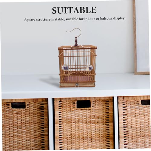 Cage oiseaux bambou rectangulaire pour éviter le stress des perruches - 6