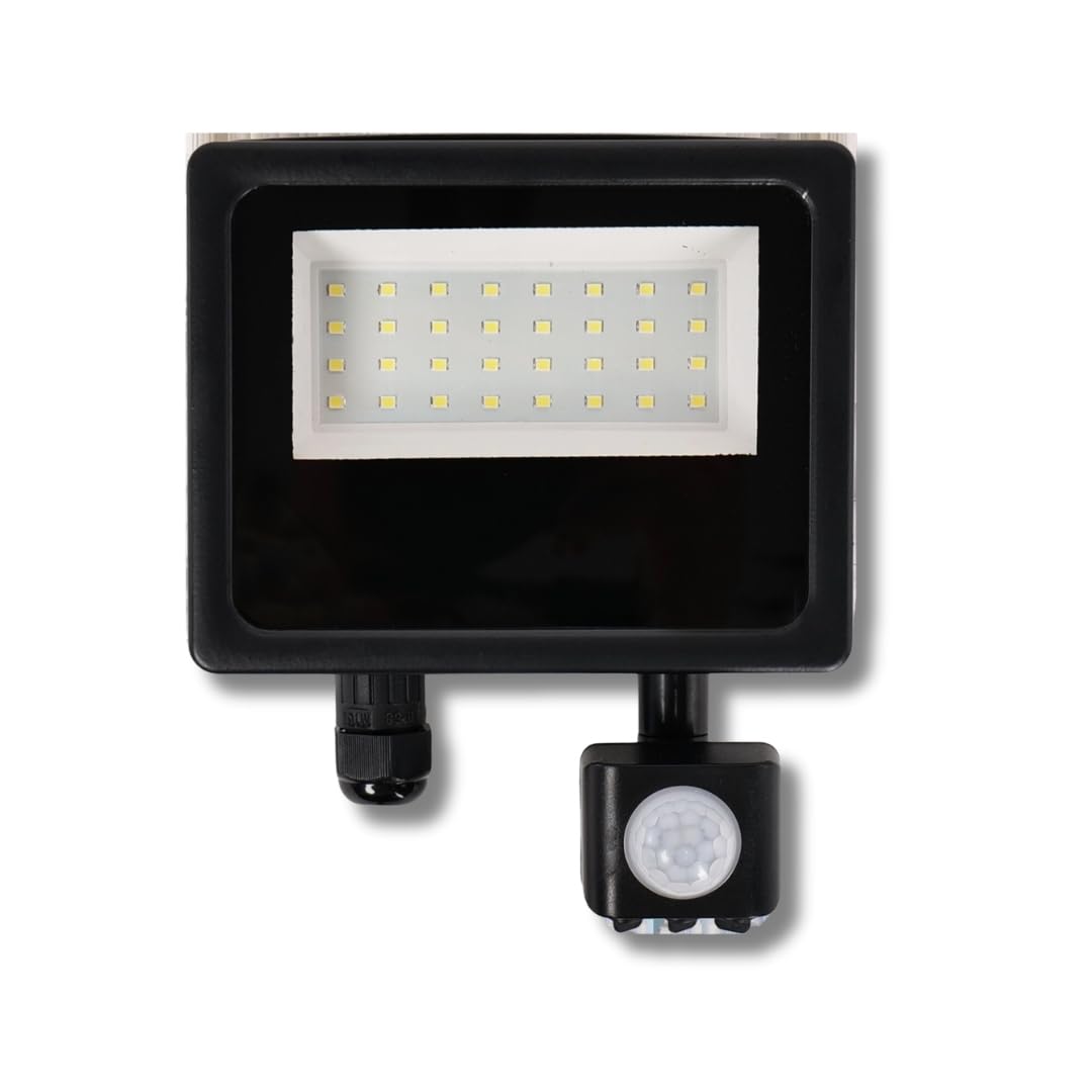Motion Sensor Flood Light | Outdoor PIR Motion Sensor Light | 50W | IP65 | 9-12M Detection Range| Auto OnOff |LUX/TIME/Senstivity/Adjustable/Outdoor Security Light | 6500k|ESY-L50STEX