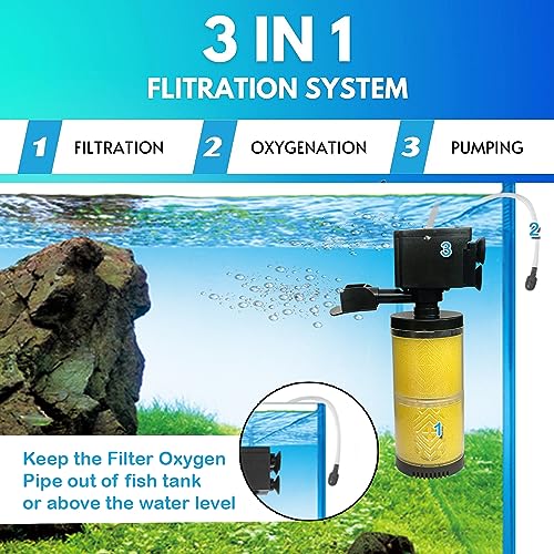 Image of Jainsons Pet Products SOBO FK-1002 3 in 1 Filtration Pump Submersible Aquarium Internal Filter Pump for Fish and Turtle Tank and Pond with 2 Extra Sponge Power: 10W Frequency:50 /60Hz Flow Max:1000L /H