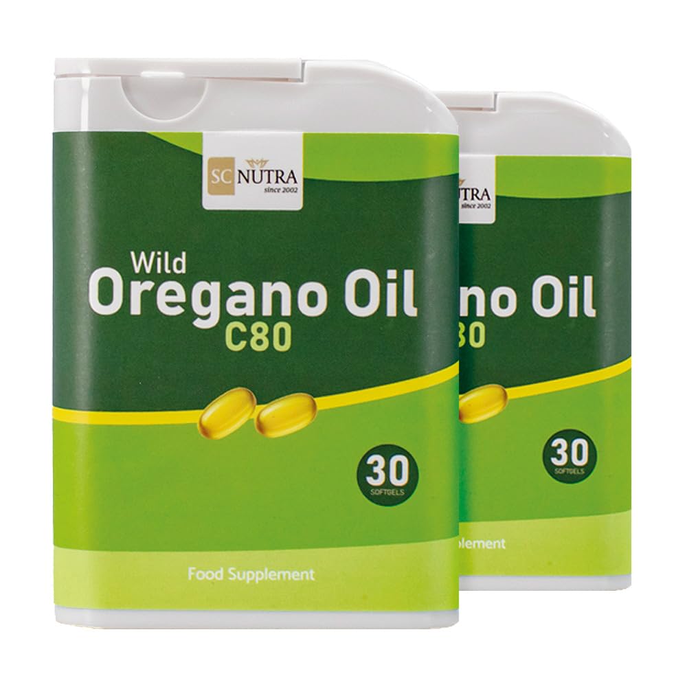 Huile d'origan sauvage C80 gélules végétaliens-seulement 2 ingrédients : Huile d'origan bio et huile d'olive extra vierge bio - niveau de Carvacrol 80% - SC Nutra (Sweet Cures)