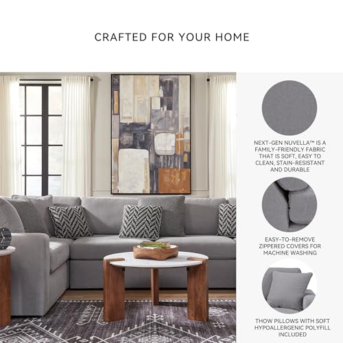 Image of Signature Design by Ashley 6-Piece U-Shaped Modular Sectional, Gray