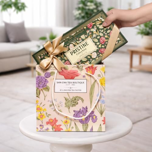 Image of Sancha Tea Boutique, Pristine Collection Gift Box, 25g x 2 Loose Leaf Herbal Teas, Caffeine-Free Herbal Tisane Assortment, Premium Luxury Tea Gift for Wellness & Gifting