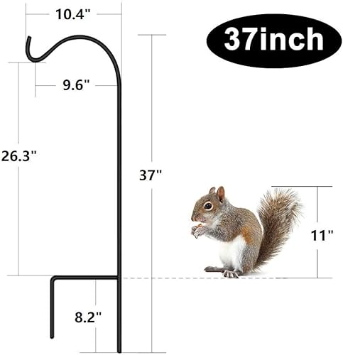 Miniatura 5 de BEAU JARDIN Paquete de 4 ganchos de pastor de 37 pulgadas de grosor, de alta calidad, resistentes a la corrosión, para jardín, para colgar en