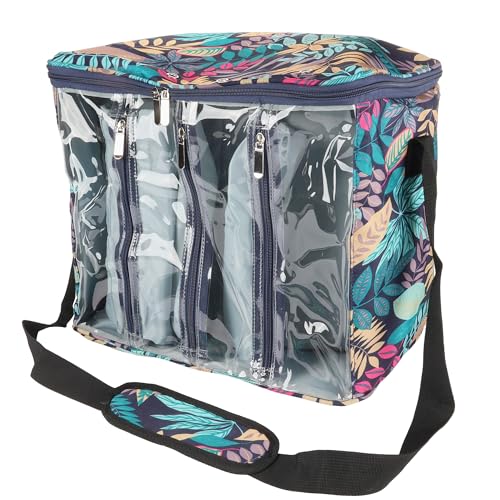 Image of JubileeYarn Oxford Fabric Yarn Storage Tote Bag - Flora - 1 Bag