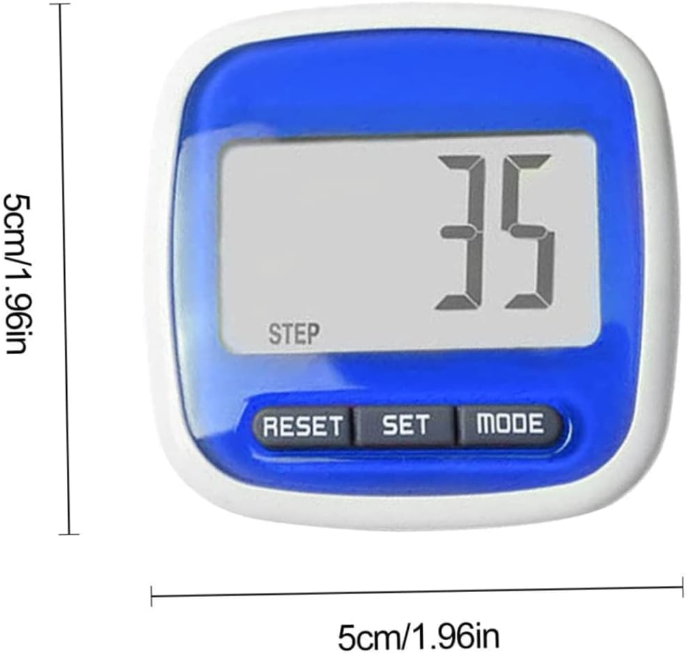 1pc Pocket Pedometer with Belt Clip Pocket Step Counter, Pedometer Step Counter Walking Distance Calorie Counter with Large LCD Display and Belt Clip (Blue). Electronic Pedometer, Clip On. : Sports & Outdoors