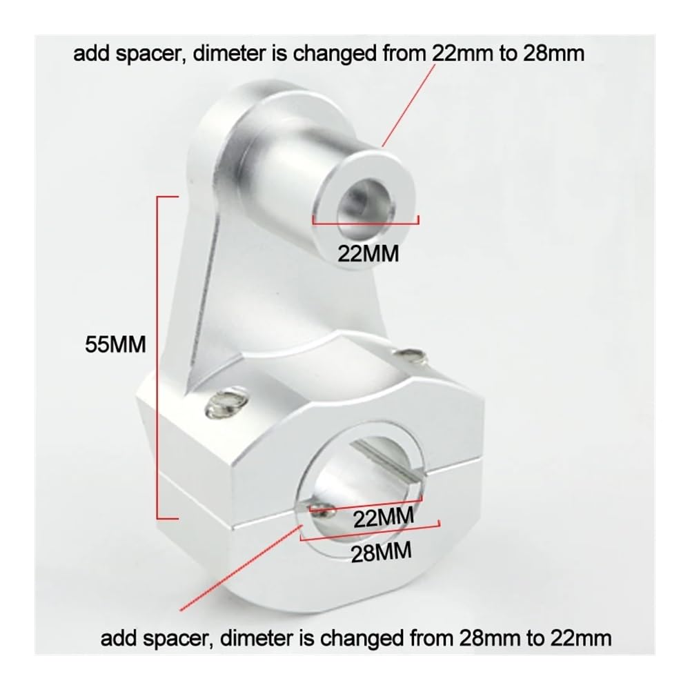 Rehausseur de Guidon Moto 7/8 "22mm Guidon De Moto Grosse Barre Montage Pinces Risers Adaptés pour CB650F 2014 2015 2016 2017 2018 Guidon Riser