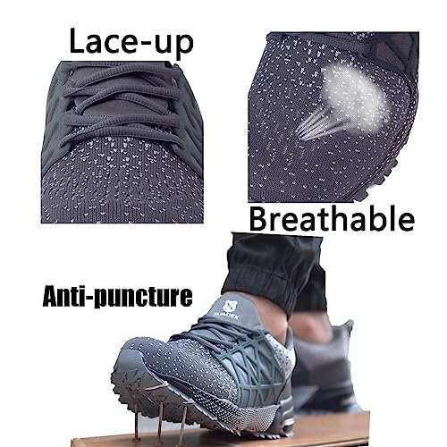 Image of SUADEX Steel Toe Shoes for Men Women Indestructible Steel Toe Sneakers Lightweight Work Safety Shoes Puncture Proof Composite Toe