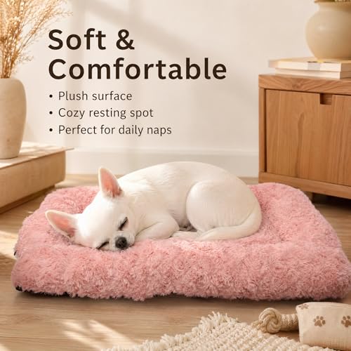 Image of Dog Crate Pad for Crate /Floor /Car for Extra Small Dogs Washable | Small Dogs Crate Pad with Non Slip Bottom,Soft Dog Crate Pad for Toy Poodle Yorkshire Chihuahua,18 inchx12 inch Pink