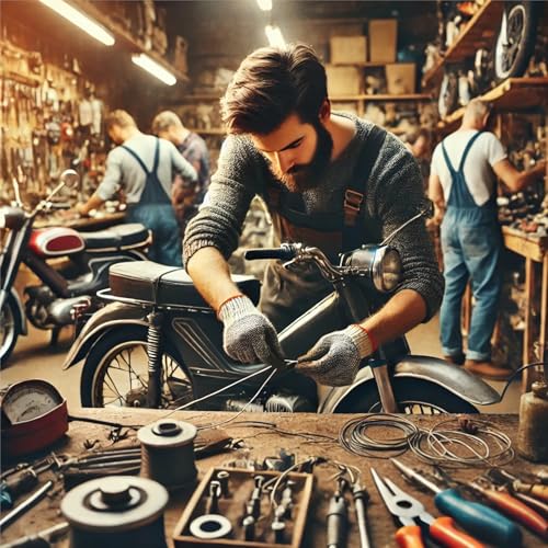 cyclingcolors Universal reparaturset bremszug innenzug mit kabel schraubnippel für mofas moped mokick