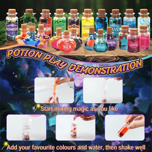 Kit para hacer pociones para niños: juego de manualidades artísticas creativas de 23,5 cm, botellas de pociones de , juguetes para experimentos científicos para niños | Suministros educativos par - imagen 5
