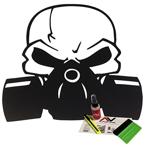 Gas Mask Punisher Die Cut Hood Decal 18" Decal Universal Fit W/Install Kit #TOP5