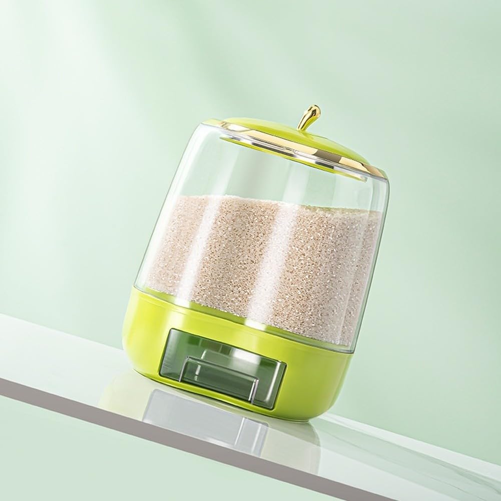 Grand distributeur de riz 20 kg, motif fruits, boîte de rangement résistante à l'humidité, avec bouton pression pour céréales (B)