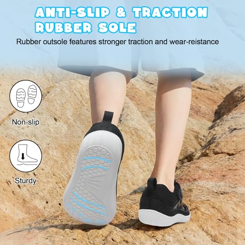 Image of JOINFREE Toddler Sandals Kids Wide Girls Boys Aqua Athletic Sneakers Barefoot Beach Sandals Quicky-Dry Non-slip Outdoor Water Sports Hiking Sandals Summer Water Shoes for Pool River Swim