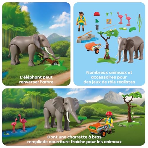 Playmobil Animaux et amis 72068 Éléphant avec soigneur Promo Pack - vue 6