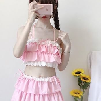 Lulumerty フリルローズビキニ M-L ピンク セパレート水着 Lulumerryフリルローズビキニ M-L ピンク Lulumerty フリルローズ