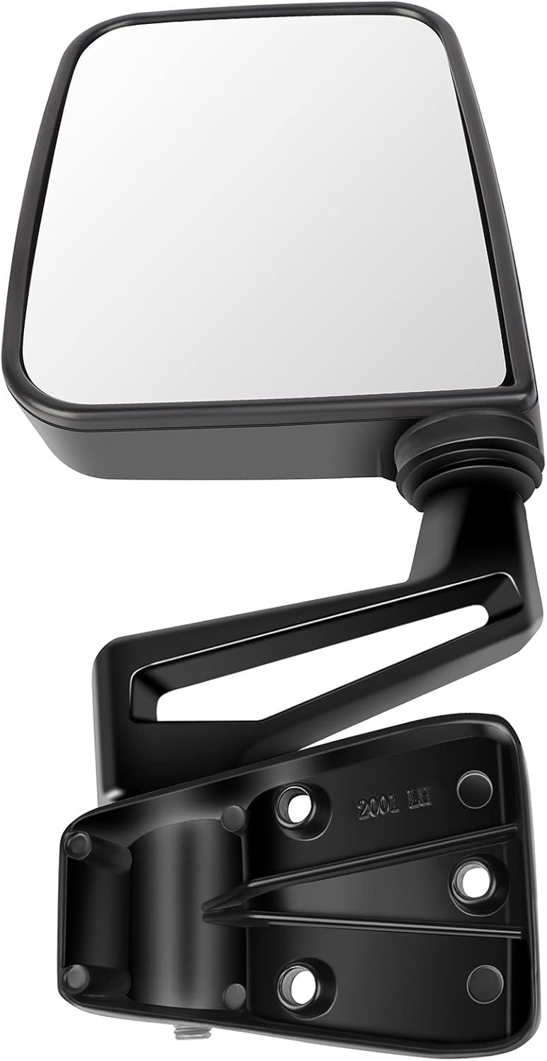 Manual Fold Non-Heated Black Driver Side Mirror Compatible with 1987-1995 1997-2002 for Jeep Wrangler Left Side View Mirror Manual Adjustment Textured