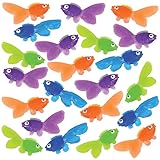 PACK OF 720PLASTIC GOLDFISH: Each bulk pack of toy goldfish includes a total of 720 plastic fish in assorted bright neon colors. Every fish measures approximately 2 inches long from head to tail and made from high quality vinyl material. Fish toy col...