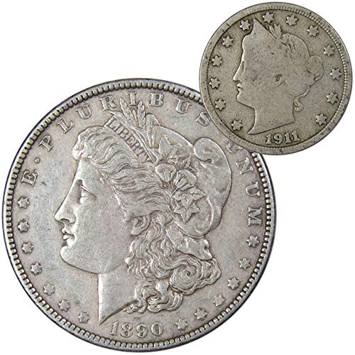 1890 Morgan Dollar VF Very Fine 90% Silver Coin with