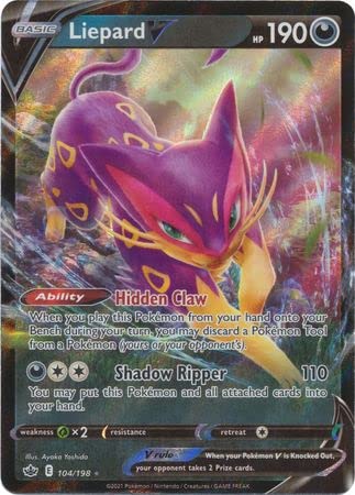 THE POKEMON COMPANY INTERNATIONAL Single Card LIEPARD V 104/198 Chilling Reign