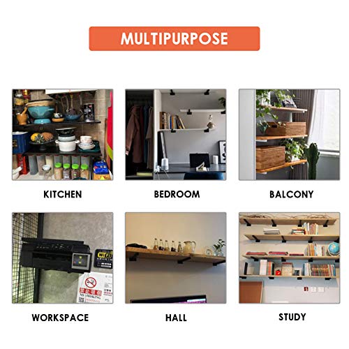 Shelf Brackets 6 Inch, Heavy Duty Floating Shelving Brackets Wall Mounted Metal Shelf Supports Industrial With Screws & Anchors, Hardware Brace For Diy Home Décor / Storage / Farmhouse #TOP4