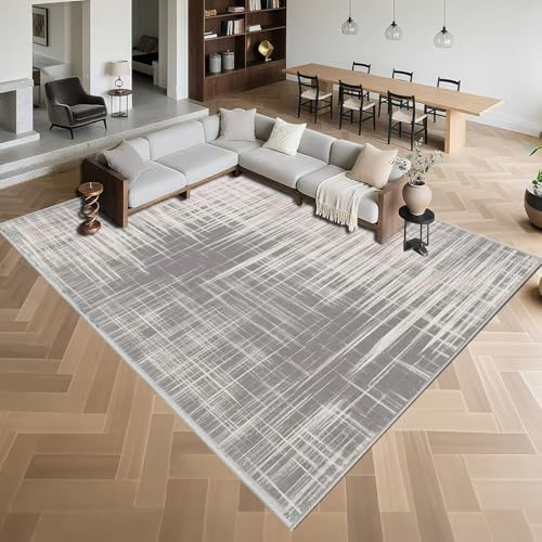 Kunsen Alfombra Juvenil Lavable 50x80cm,Estilo Moderno,Fácil de Limpiar para Salón,Vestidor,Debajo de La Silla Gris