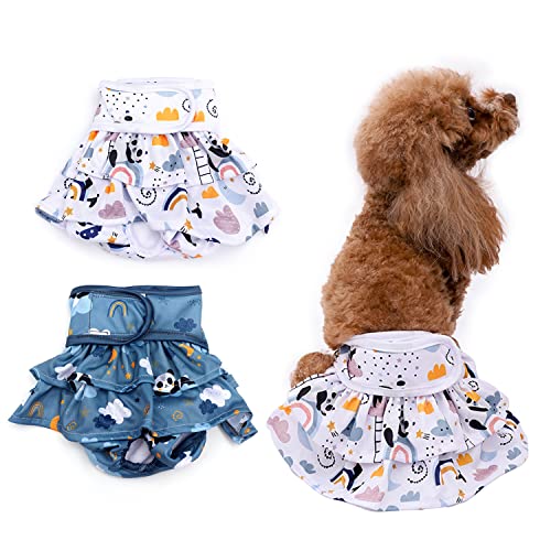 Ammoniakt Dog Diapers (2Pcs) For Female Dogs,Dog Cute Diapers Perfect For Dogs In Heat,Incontinence, And Excitable Urination. Washable Dog Diapers Come In A Cute White And Gray Panda Design,S #TOP3