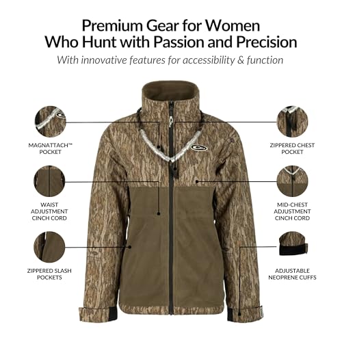 Drake Waterfowl DW3730-006-2 Mst Ladies Eqwader™ Plus Full Zip Mossy Oak Bottomland Medium thumb #1