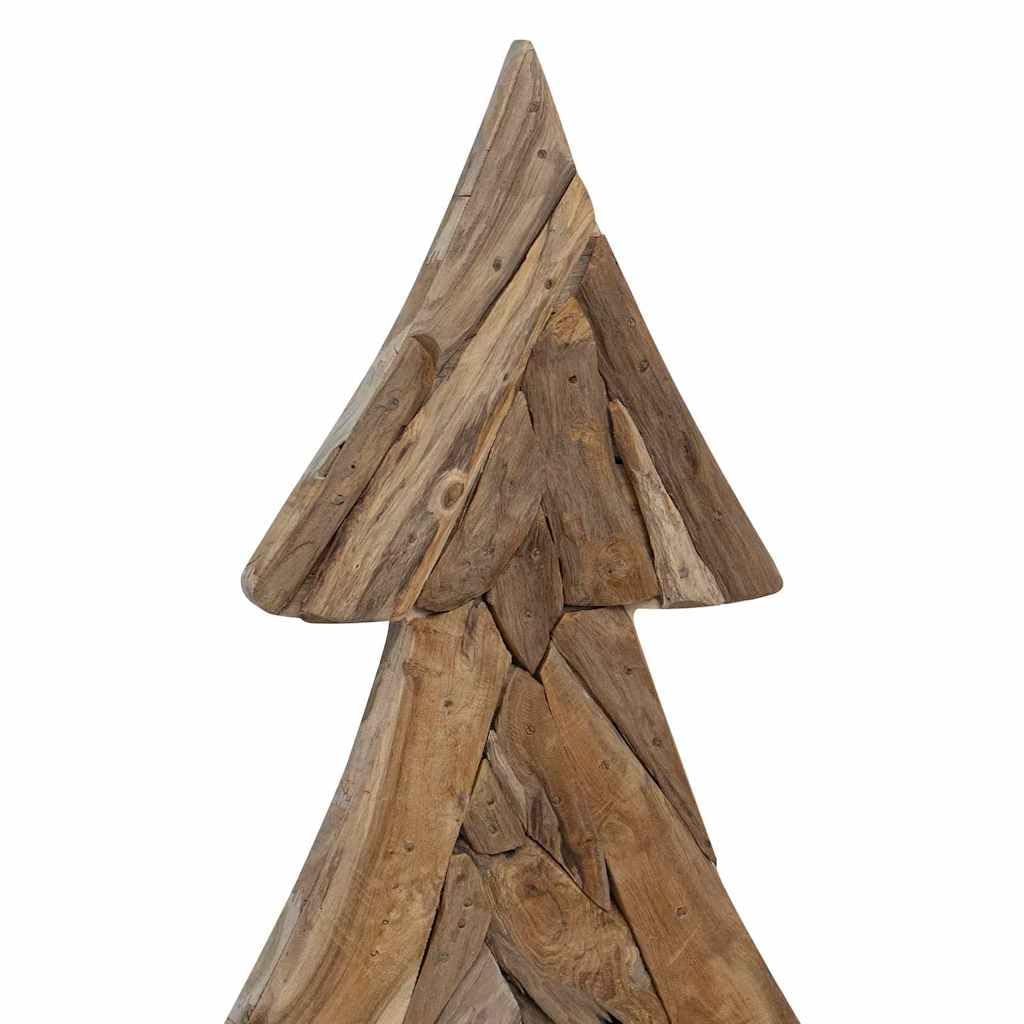 vidaXL Albero di Natale Marrone 151 cm Legno massello di Teak, Decorazione di Natale, Ornamentale in Teak Rustico, Elegante Centro Tavola per Feste, Albero in Salotto