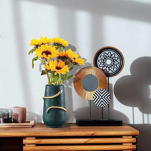 Flower Vase 8 Inch Green And Gold Snake Vases For Decor, Modern Unique Vase For Bookshelf, Dinner Table, Living Room, Mantel,Boho Decor (Upgraded) #TOP1