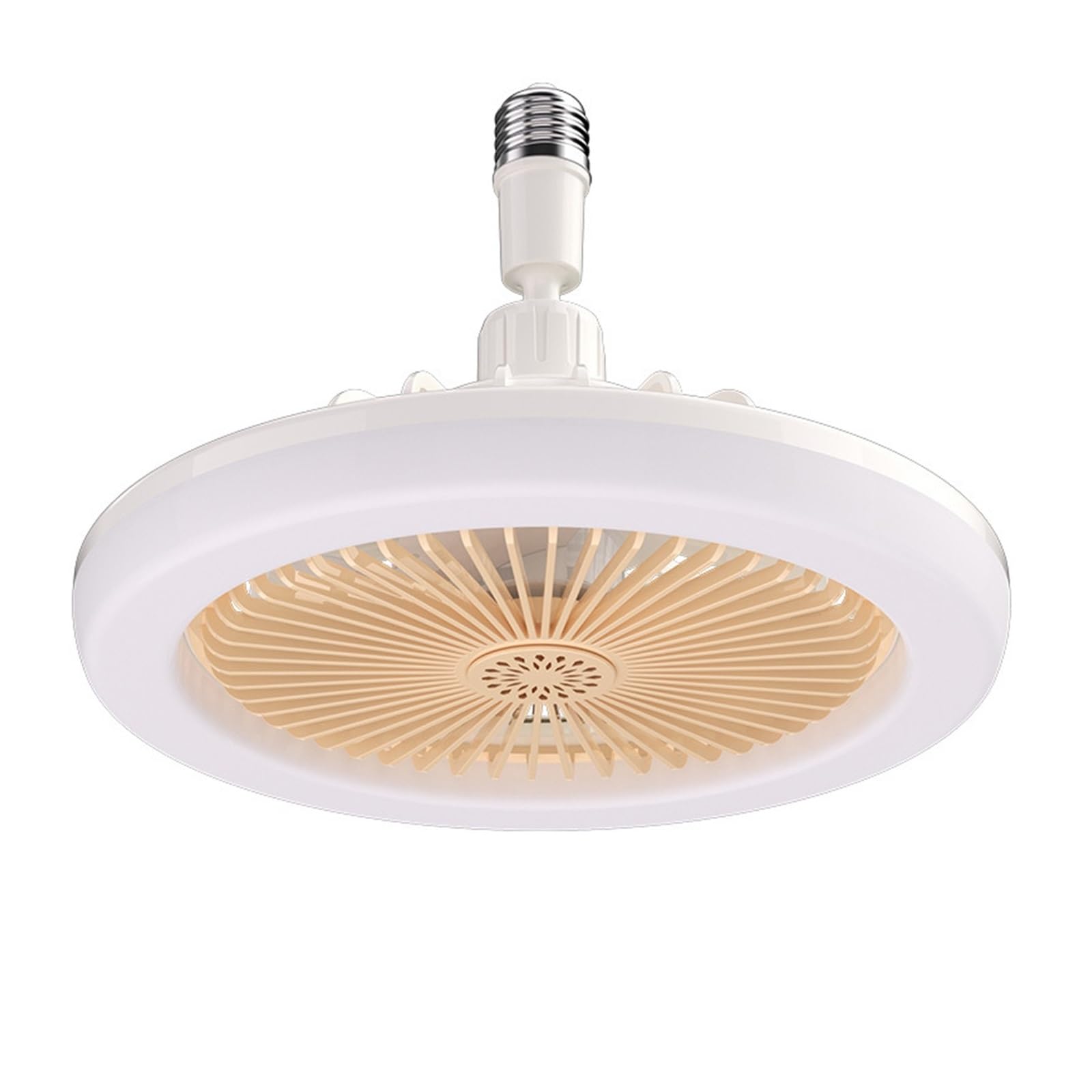 ERETYRET E27 Ceiling Fan with Lamp Light Remote Control Aromatherapy Bedroom Living Silent Cooling Quiet Cooling(YellowRemote Control)