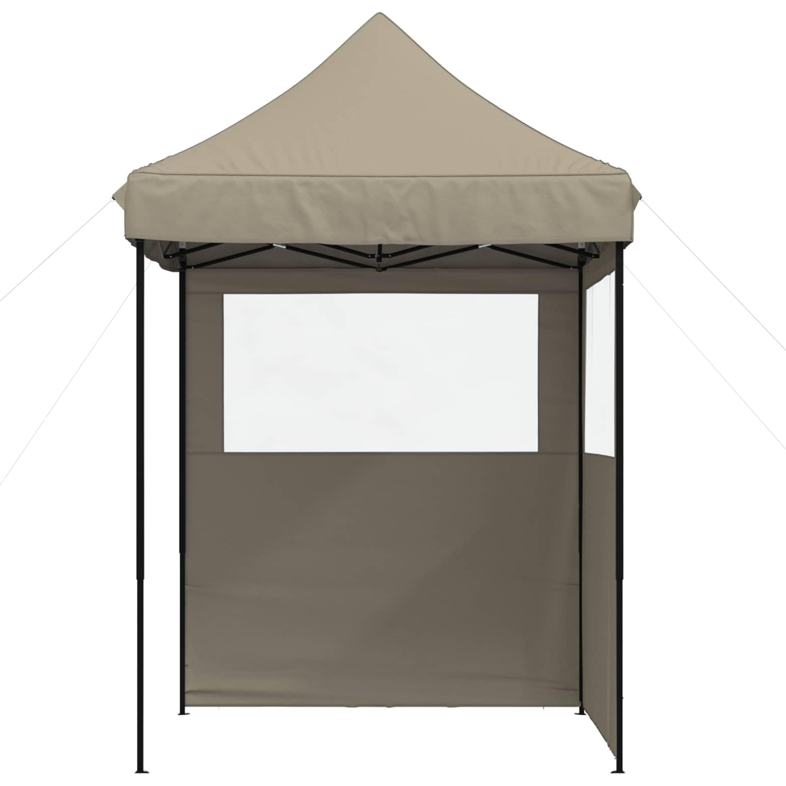 Namiot imprezowy w kolorze taupe, 200 x 200 x 306 cm, tkanina Oxford, składany, z malowaną proszkowo ramą, pawilon do ogrodu, na taras, balkon, kemping, festiwal, wesele, grill, stoisko